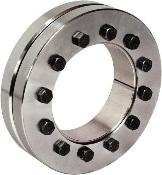 Climax Metal Products - M10 Thread, 110mm Bore Diam, 185mm OD, Shaft Locking Device - 9 Screws, 340,690 Lb Axial Load, 185mm OAW, 1.535" Thrust Ring Width, 12,421 Ft/Lb Max Torque - Exact Industrial Supply