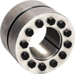 Climax Metal Products - M10 Thread, 2-9/16" Bore Diam, 148mm OD, Shaft Locking Device - 12 Screws, 76,772 Lb Axial Load, 5.826" OAW, 3.15" Thrust Ring Width, 8,197 Ft/Lb Max Torque - Exact Industrial Supply