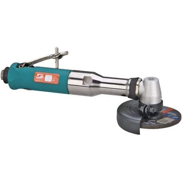 Dynabrade - 4" Wheel Diam, 13,500 RPM, Pneumatic Angle & Disc Grinder - 3/8-24 Spindle, 40 CFM, Rear Exhaust - Exact Industrial Supply