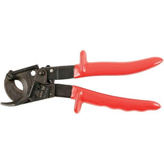 Wiha - 10" OAL, 18 AWG Capacity, Flush Cable Cutter - Curved Head, Urethane Handle - Exact Industrial Supply