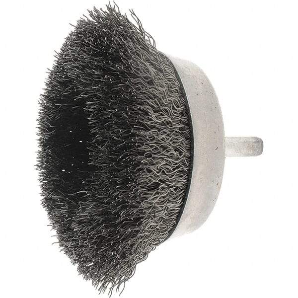 Weiler - 2-3/4" Diam, Steel Fill Cup Brush - 0.0118 Wire Diam, 7/8" Trim Length, 4,500 Max RPM - Exact Industrial Supply
