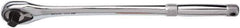 Proto - 1/2" Drive Pear Head Tethered Ratchet - Full Polish Chrome Finish, 15" OAL, 45 Gear Teeth, Long Handle - Exact Industrial Supply