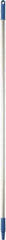 Vikan - 59 x 1" Aluminum Squeegee Handle - European Threaded Connection, Blue - Exact Industrial Supply