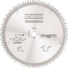 DeWALT - 10" Diam, 5/8" Arbor Hole Diam, 80 Tooth Wet & Dry Cut Saw Blade - Tungsten Carbide-Tipped, Standard Round Arbor - Exact Industrial Supply