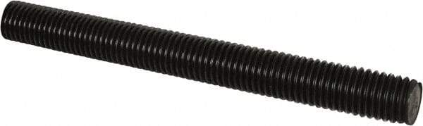 Value Collection - 1-8 UNC (Coarse), 6' Long, Medium Carbon Steel Threaded Rod - Black Oxide Finish, Right Hand Thread - Exact Industrial Supply