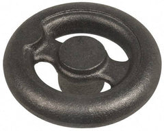 Made in USA - 6", Offset Handwheel - 1-3/8" Hub, Cast Iron, Plain Finish - Exact Industrial Supply