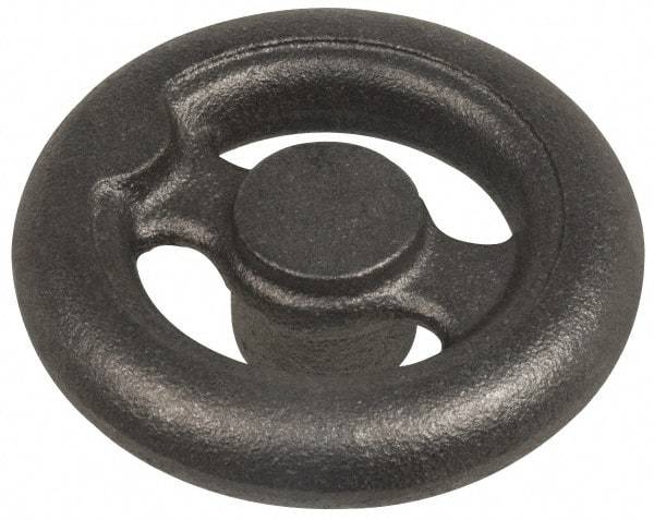 Made in USA - 5", Offset Handwheel - 1-1/4" Hub, Cast Iron, Plain Finish - Exact Industrial Supply