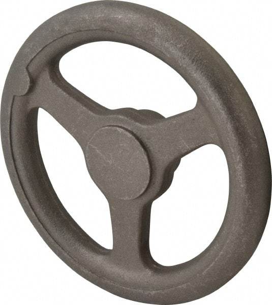 Made in USA - 8", Straight Handwheel - 1-7/8" Hub, Cast Iron, Plain Finish - Exact Industrial Supply