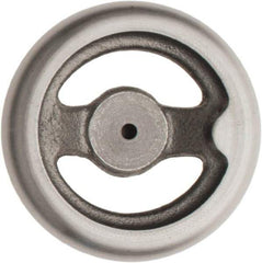 Made in USA - 4", Offset Handwheel - 1-1/8" Hub, Cast Iron, Plain Finish - Exact Industrial Supply