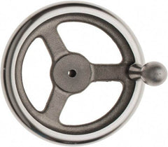Made in USA - 7", Offset Handwheel - 1-5/8" Hub, Cast Iron, Plain Finish - Exact Industrial Supply