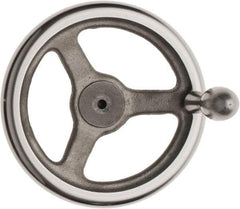 Made in USA - 8", Offset Handwheel - 1-3/4" Hub, Cast Iron, Plain Finish - Exact Industrial Supply