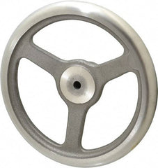Made in USA - 10", Offset Handwheel - 2-1/8" Hub, Cast Iron, Plain Finish - Exact Industrial Supply