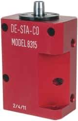 De-Sta-Co - 90 Lb Clamping Force, Right Hand Swing, 31.75mm Total Stroke, Single-Acting Pneumatic Swing Clamp - 1/8 NPT Port, 104.39mm Body Length x 38.1mm Body Width, 2.01 Cu In (Clamp), 2.26 Cu In (Unclamp), 130 Max psi - Exact Industrial Supply