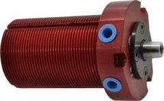 De-Sta-Co - 90 Lb Clamping Force, Right Hand Swing, 21.5mm Total Stroke, Single-Acting Pneumatic Swing Clamp - 1/8 NPT Port, 85.3mm Body Length x 76.2mm Body Width, 2.01 Cu In (Clamp), 2.26 Cu In (Unclamp), 130 Max psi - Exact Industrial Supply