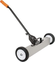 Shields Magnetics - 24" Long Push Magnetic Sweeper with Wheels - 6-13/16" Wide x 13" High x 48" Long, 7" Wheel Diam, 3/4 to 1-1/2" Clearance - Exact Industrial Supply