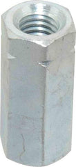 Made in USA - 1/2-13 UNC, 1-3/4" OAL Steel Standard Coupling Nut - Zinc-Plated Finish, 3/4" Width Across Flats - Exact Industrial Supply