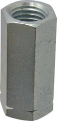 Made in USA - 3/4-10 UNC, 2-1/4" OAL Steel Standard Coupling Nut - Zinc-Plated Finish, 1" Width Across Flats - Exact Industrial Supply