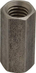Made in USA - 3/8-16 UNC, 1-1/8" OAL Stainless Steel Standard Coupling Nut - 1/2" Width Across Flats - Exact Industrial Supply