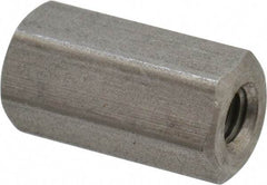 Made in USA - #10-32 UNF, 3/4" OAL Stainless Steel Standard Coupling Nut - 3/8" Width Across Flats - Exact Industrial Supply