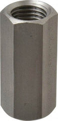 Made in USA - 7/16-20 UNF, 1-1/4" OAL Stainless Steel Standard Coupling Nut - 9/16" Width Across Flats - Exact Industrial Supply