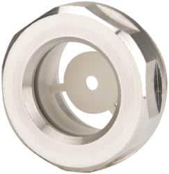 J.W. Winco - G 3/4 Thread, 30mm Distance Across Flats, Aluminum Oil Level Sight Glasses - 32mm Flange Diameter, 8mm Head Height, 9mm Length Under Head - Exact Industrial Supply