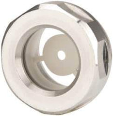 J.W. Winco - G 3/4 Thread, 30mm Distance Across Flats, Aluminum Oil Level Sight Glasses - 32mm Flange Diameter, 8mm Head Height, 9mm Length Under Head - Exact Industrial Supply