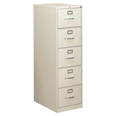 Hon - 5 Drawer Light Gray Steel Vertical File Cabinet - Exact Industrial Supply