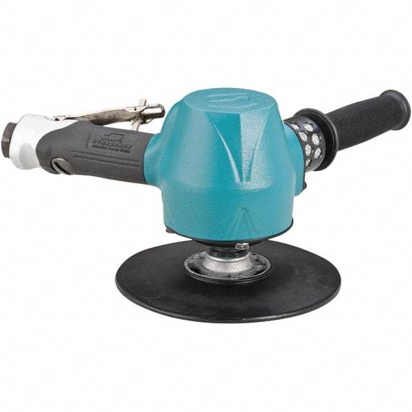 Dynabrade - 7" Max Disc, 8,500 RPM, Pneumatic Handheld Disc Sander - 84 CFM, 1/2" Inlet, 2 hp, 90 psi - Exact Industrial Supply