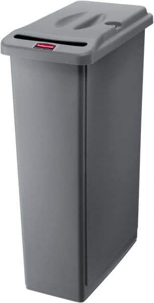 Rubbermaid - 23 Gal Gray Rectangle Confidential Document Container - Plastic, 31" High x 20" Long x 11" Wide - Exact Industrial Supply