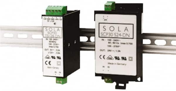 Sola/Hevi-Duty - 30 Watt, 1.20 Amp, 264 VAC, 375 VDC Input, +12/ to 12 VDC Output, DIN Rail Power Supply - Exact Industrial Supply