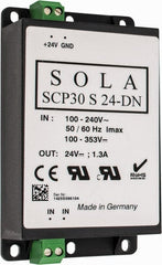 Sola/Hevi-Duty - 30 Watt, 1.30 Amp, 264 VAC, 375 VDC Input, 24 VDC Output, Chassis, DIN Rail Power Supply - Exact Industrial Supply