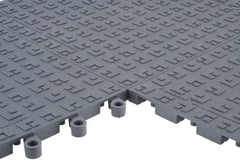 Wearwell - Dry Environment, Anti-Fatigue Matting - Charcoal, Vinyl with Vinyl Sponge Base, Straight - Exact Industrial Supply