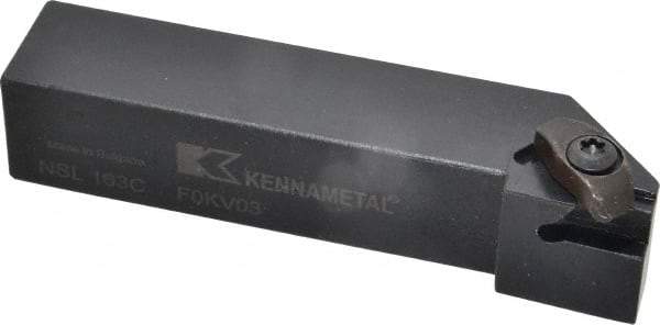 Kennametal - External Thread, Left Hand Cut, 25.4mm Shank Width x 25.4mm Shank Height Indexable Threading Toolholder - 127mm OAL, N.3L Insert Compatibility, NS Toolholder, Series Top Notch - Exact Industrial Supply