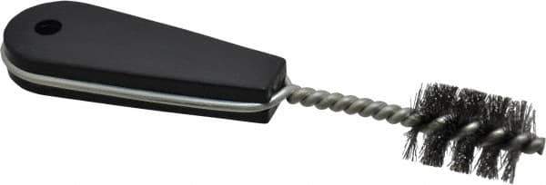 Value Collection - 1-1/4" Long x 7/8" Diam Steel Hand Pipe Brush - Single Spiral, 160mm OAL, 0.2" Wire Diam, 0.213" Shank Diam - Exact Industrial Supply