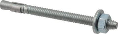 Red Head - 1/4 Inch Diameter, 1/4-20 Inch Thread, 3-1/4 Inch Overall Length, Grade 3, Wedge Expansion Concrete Anchor - Steel, Zinc Plated, 2-1/4 Inch Thread Length, Tie Wire Head, 1/4 Inch Drill - Exact Industrial Supply