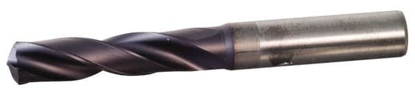 Screw Machine Length Drill Bit: 0.5512″ Dia, 140 °, Solid Carbide Right Hand Cut, Spiral Flute, Whistle Notch Shank, Series B976F