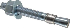 Red Head - 1/2 Inch Diameter, 1/2-13 Inch Thread, 3-3/4 Inch Overall Length, Grade 3, Wedge Expansion Concrete Anchor - Steel, Zinc Plated, 2-1/4 Inch Thread Length, Tie Wire Head, 1/2 Inch Drill - Exact Industrial Supply