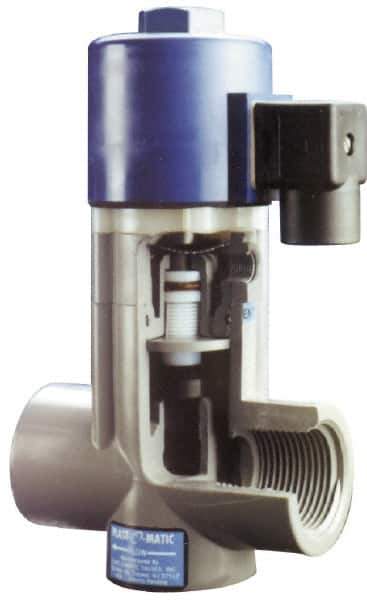 Plast-O-Matic - Direct Acting Universal, PVC Solenoid Valve - Normally Closed, Viton Seal - Exact Industrial Supply