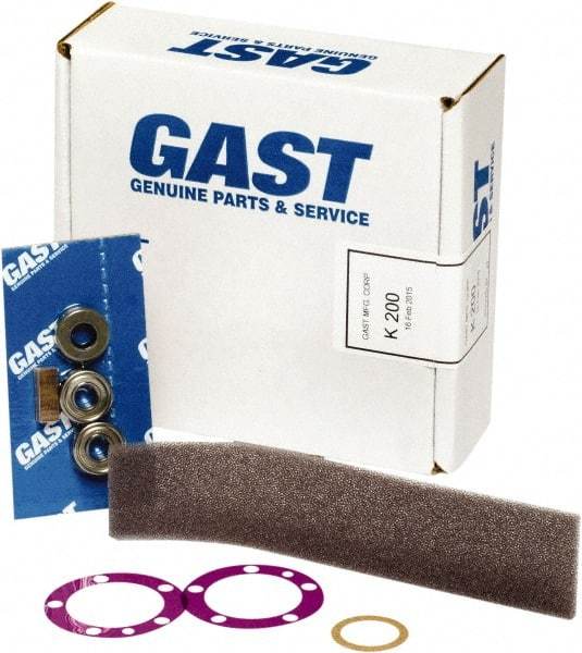 Gast - 11 Piece Air Compressor Repair Kit - For Use with Gast 1AM Single Directional Rotation 4 Vane Air Motors - Exact Industrial Supply