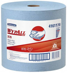 WypAll - X70 Dry Shop Towel/Industrial Wipes - Jumbo Roll, 13-3/8" x 12-1/2" Sheet Size, Blue - Exact Industrial Supply