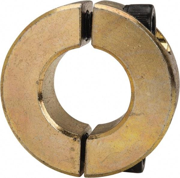Climax Metal Products - 3/4" Bore, Steel, Two Piece Clamping Shaft Collar - 1-1/2" Outside Diam, 1/2" Wide - Exact Industrial Supply