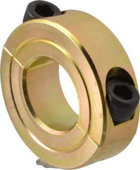 Climax Metal Products - 13/16" Bore, Steel, Two Piece Clamping Shaft Collar - 1-5/8" Outside Diam, 1/2" Wide - Exact Industrial Supply