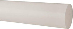 Made in USA - 2' Long, 4" Diam, Polypropylene Plastic Rod - Natural (Color) - Exact Industrial Supply