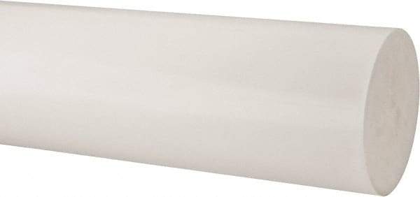 Made in USA - 2' Long, 6" Diam, Polypropylene Plastic Rod - Natural (Color) - Exact Industrial Supply