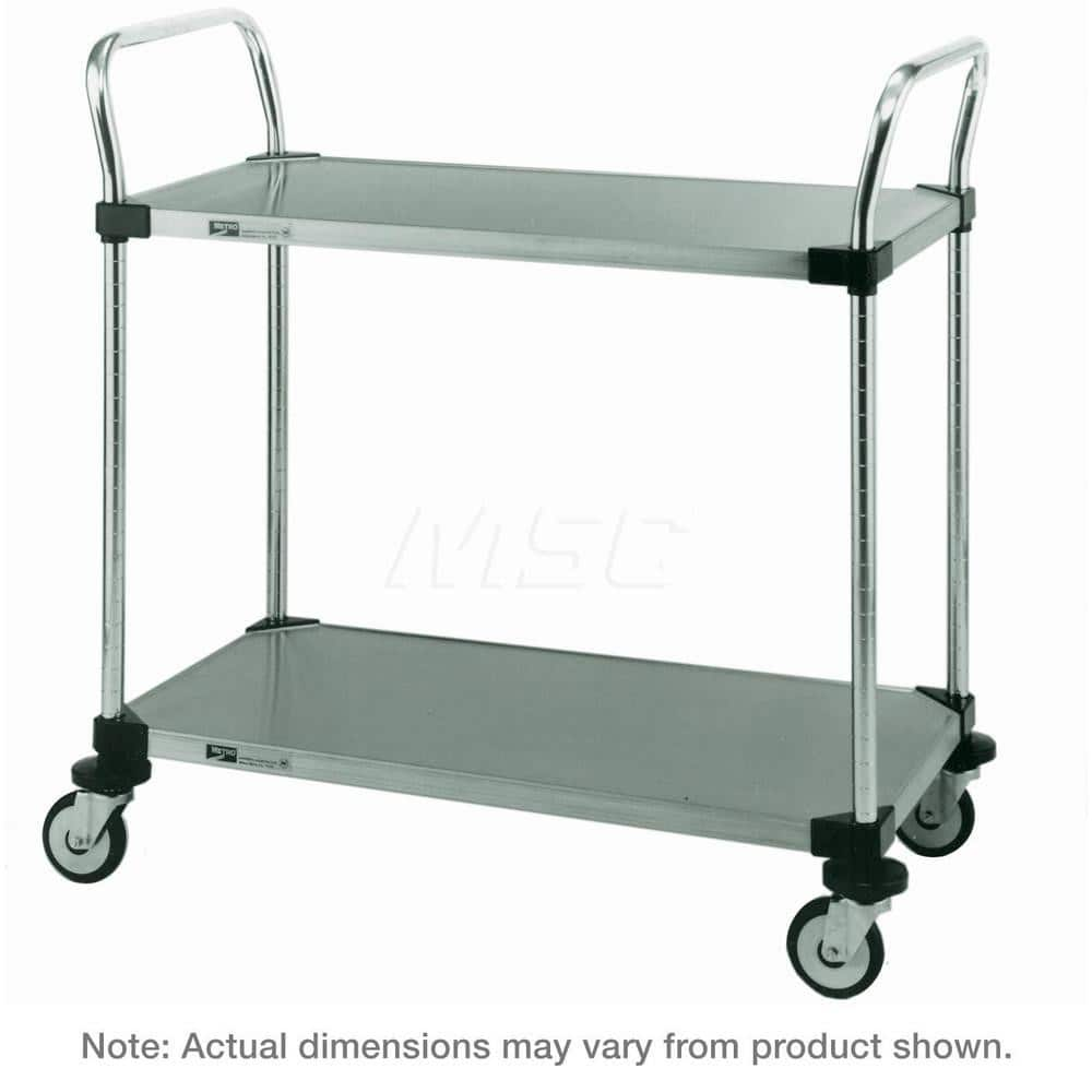 Metro - Carts; Type: Utility ; Load Capacity (Lb.): 375.000 ; Number of Shelves: 2 ; Width (Inch): 18 ; Length (Inch): 30 ; Height (Inch): 38 - Exact Industrial Supply