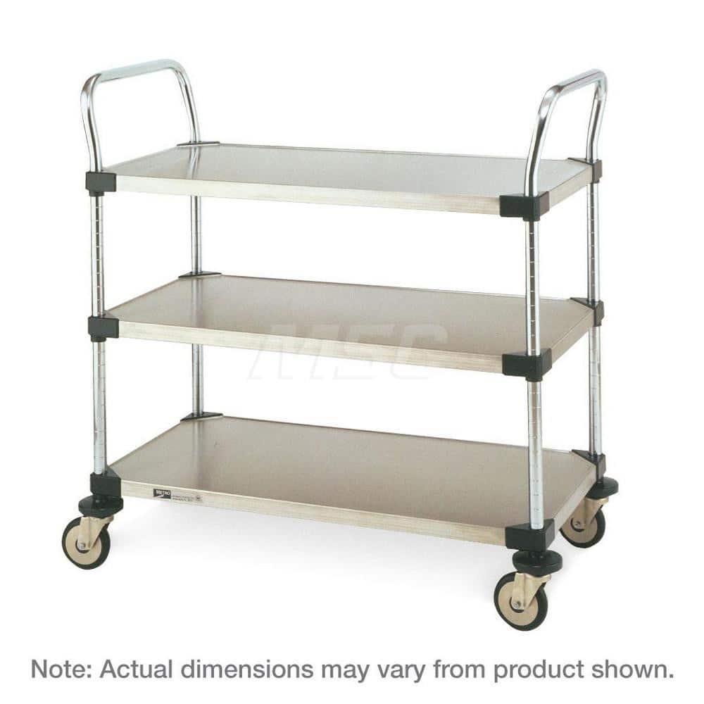 Metro - Carts; Type: Utility ; Load Capacity (Lb.): 375.000 ; Number of Shelves: 3 ; Width (Inch): 21 ; Length (Inch): 36 ; Height (Inch): 39 - Exact Industrial Supply