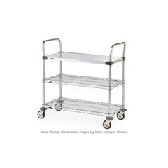 Metro - Carts; Type: Utility ; Load Capacity (Lb.): 375.000 ; Number of Shelves: 3 ; Width (Inch): 18 ; Length (Inch): 30 ; Height (Inch): 38 - Exact Industrial Supply