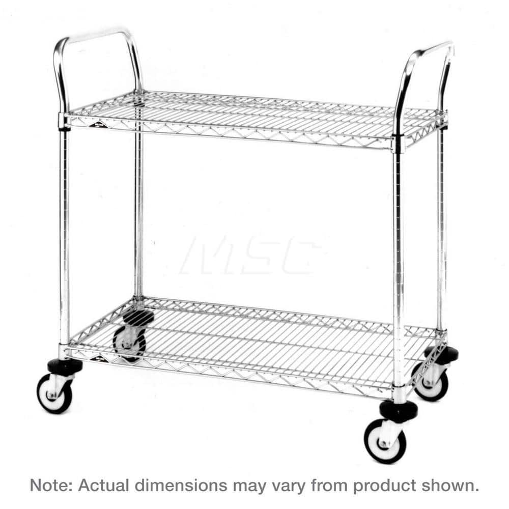 Metro - Carts; Type: Utility ; Load Capacity (Lb.): 375.000 ; Number of Shelves: 2 ; Width (Inch): 18 ; Length (Inch): 30 ; Height (Inch): 38 - Exact Industrial Supply