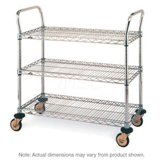 Metro - Carts; Type: Utility ; Load Capacity (Lb.): 375.000 ; Number of Shelves: 3 ; Width (Inch): 18 ; Length (Inch): 30 ; Height (Inch): 38 - Exact Industrial Supply