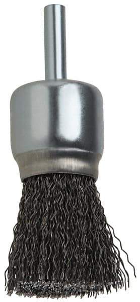 DeWALT - 8" OD, 1/2" Arbor Hole, Crimped Steel Wheel Brush - 1" Face Width, 0.014" Filament Diam, 4,000 RPM - Exact Industrial Supply